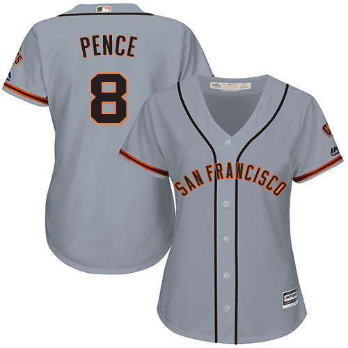 San Francisco Giants #8 Hunter Pence Grey Road Women's Stitched Jersey Womens cheap jerseys for sale - CheapJerseys.Shop
