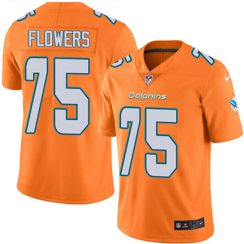 Miami Dolphins #75 Ereck Flowers Orange Green Youth Stitched Limited Rush Jersey Youth cheap jerseys for sale - CheapJerseys.Shop