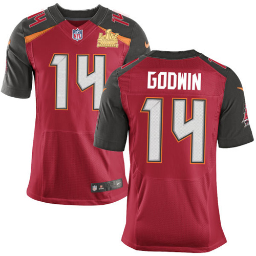 Buccaneers #14 Chris Godwin Red Team Color Men's Super Bowl LV Champions Patch Stitched Vapor Untouchable Elite Jersey cheap jerseys for sale - CheapJerseys.Shop