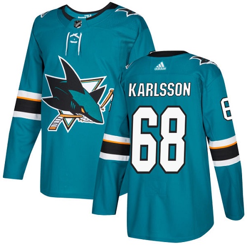 San Jose Sharks #68 Melker Karlsson Teal Home Authentic Stitched Youth Jersey Youth cheap jerseys for sale - CheapJerseys.Shop