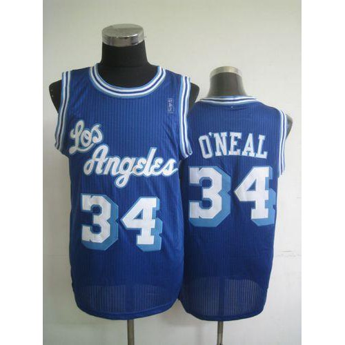 Los Angeles Lakers #34 Shaquille ONeal Blue Throwback Stitched Jersey Mens cheap jerseys for sale - CheapJerseys.Shop