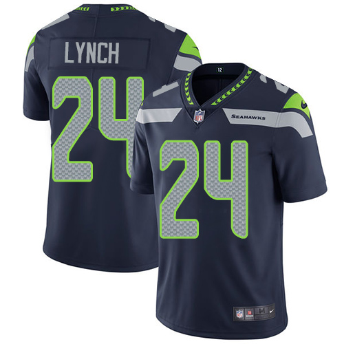 Seattle Seahawks #24 Marshawn Lynch Steel Blue Team Color Men's Stitched Vapor Untouchable Limited Jersey Men's cheap jerseys for sale - CheapJerseys.Shop