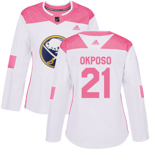 Buffalo Sabres #21 Kyle Okposo White/Pink Authentic Fashion Women's Stitched Jersey Womens cheap jerseys for sale - CheapJerseys.Shop