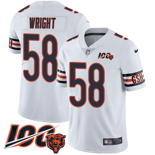 Bears #58 Darnell Wright White Men's Stitched 100th Season Vapor Untouchable Limited Jersey cheap jerseys for sale - CheapJerseys.Shop