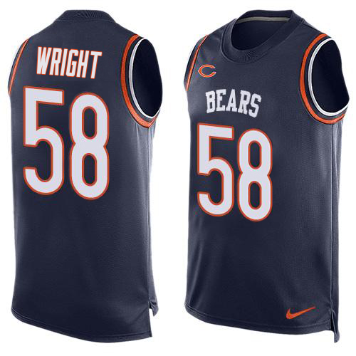 Bears #58 Darnell Wright Navy Blue Team Color Men's Stitched Limited Tank Top Jersey cheap jerseys for sale - CheapJerseys.Shop
