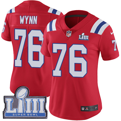 New England Patriots #76 Isaiah Wynn Red Alternate Super Bowl LIII Bound Women's Stitched Vapor Untouchable Limited Jersey Womens cheap jerseys for sale - CheapJerseys.Shop