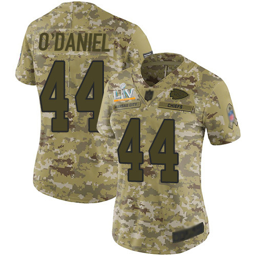 Kansas City Chiefs #44 Dorian O'Daniel Camo Women's Super Bowl LV Bound Stitched Limited 2018 Salute To Service Jersey Womens cheap jerseys for sale - CheapJerseys.Shop