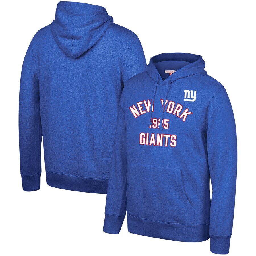New York Giants Mitchell & Ness Team History Pullover Hoodie Blue cheap jerseys for sale - CheapJerseys.Shop