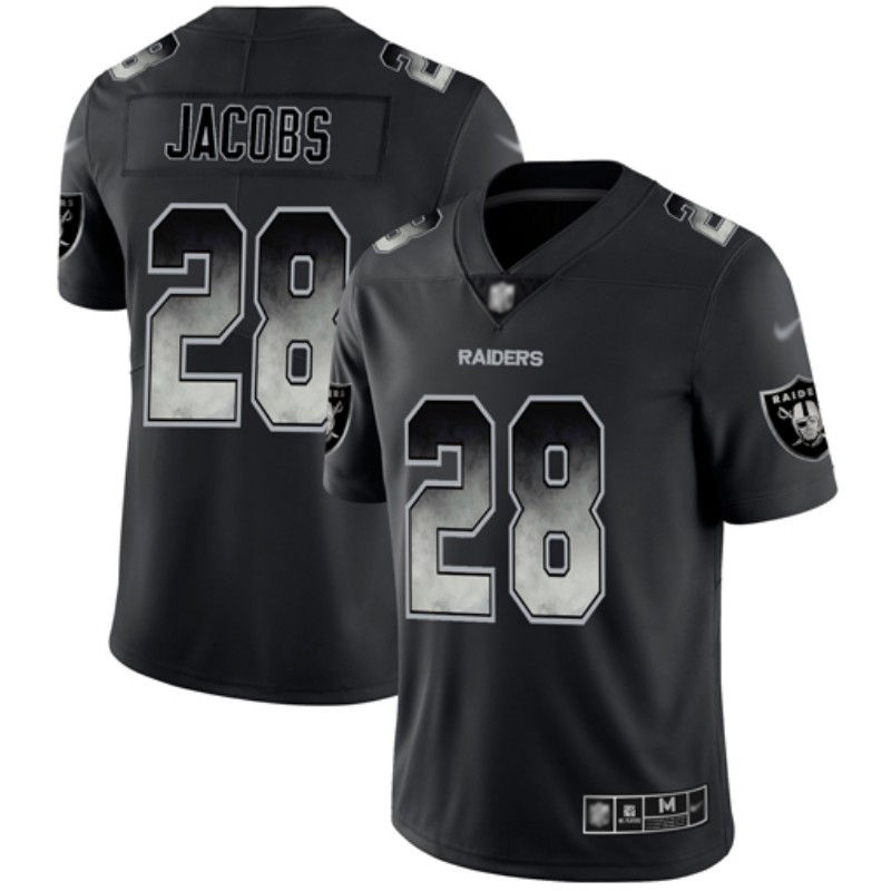 Raiders #28 Josh Jacobs Black Men's Stitched Vapor Untouchable Limited Smoke Fashion Jersey cheap jerseys for sale - CheapJerseys.Shop