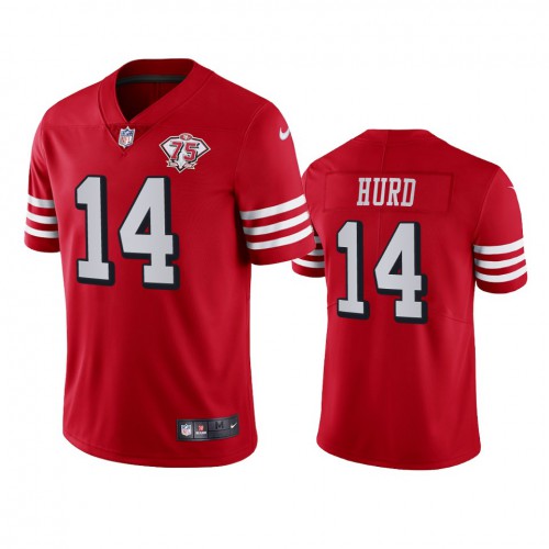 San Francisco 49ers #14 Jalen Hurd Red Rush Youth 75th Anniversary Stitched Vapor Untouchable Limited Jersey Youth cheap jerseys for sale - CheapJerseys.Shop
