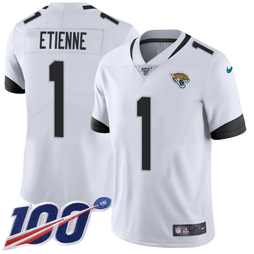 Jaguars #1 Travis Etienne White Youth Stitched 100th Season Vapor Limited Jersey cheap jerseys for sale - CheapJerseys.Shop