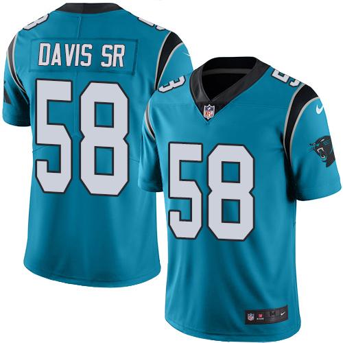 Carolina Panthers #58 Thomas Davis Sr Blue Men's Stitched Limited Rush Jersey Men's cheap jerseys for sale - CheapJerseys.Shop