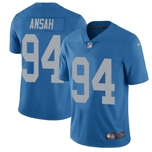 Detroit Lions #94 Ziggy Ansah Blue Throwback Men's Stitched Vapor Untouchable Limited Jersey Men's cheap jerseys for sale - CheapJerseys.Shop