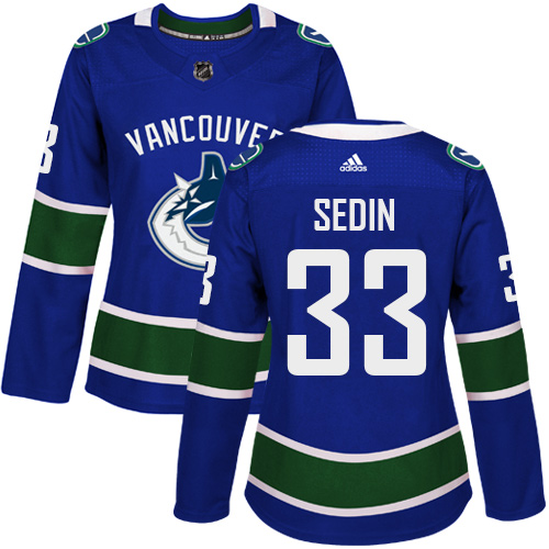 Vancouver Canucks #33 Henrik Sedin Blue Home Authentic Women's Stitched Jersey Womens cheap jerseys for sale - CheapJerseys.Shop