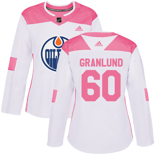 Edmonton Oilers #60 Markus Granlund White/Pink Authentic Fashion Women's Stitched Jersey Womens cheap jerseys for sale - CheapJerseys.Shop
