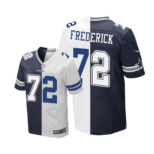 Dallas Cowboys #72 Travis Frederick Navy Blue/White Men's Stitched Elite Split Jersey Men's cheap jerseys for sale - CheapJerseys.Shop