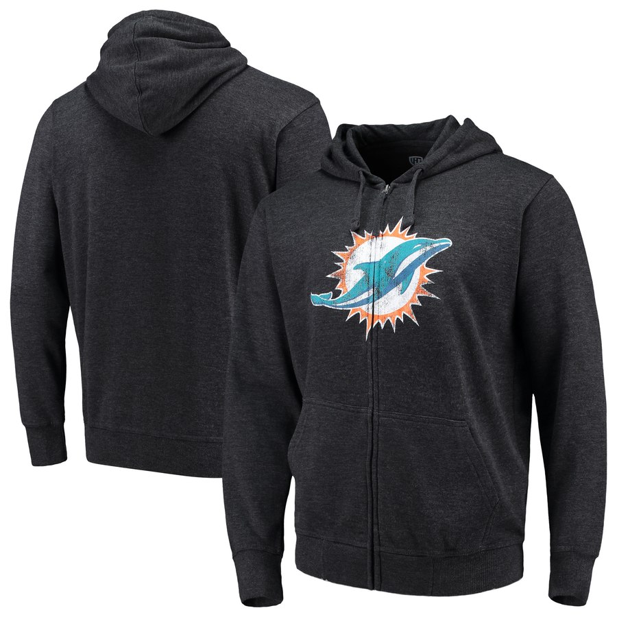 Miami Dolphins G-III Sports By Carl Banks Primary Logo Full-Zip Hoodie Charcoal cheap jerseys for sale - CheapJerseys.Shop