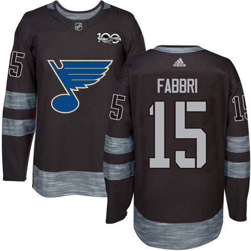 St. Louis Blues #15 Robby Fabbri Black 1917-2017 100th Anniversary Stitched Jersey Men's cheap jerseys for sale - CheapJerseys.Shop
