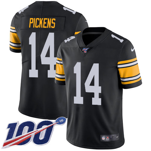 Steelers #14 George Pickens Black Alternate Youth Stitched 100th Season Vapor Limited Jersey cheap jerseys for sale - CheapJerseys.Shop