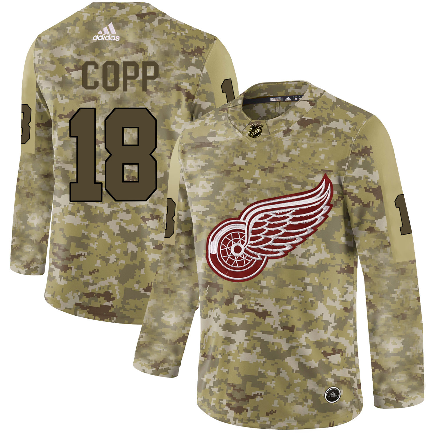 Red Wings #18 Andrew Copp Camo Authentic Stitched Jersey cheap jerseys for sale - CheapJerseys.Shop