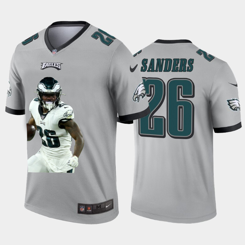Philadelphia Eagles #26 Miles Sanders Team Hero 2 Vapor Limited Jersey Grey cheap jerseys for sale - CheapJerseys.Shop