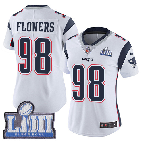 New England Patriots #98 Trey Flowers White Super Bowl LIII Bound Women's Stitched Vapor Untouchable Limited Jersey Womens cheap jerseys for sale - CheapJerseys.Shop