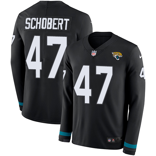 Jacksonville Jaguars #47 Joe Schobert Black Team Color Youth Stitched Limited Therma Long Sleeve Jersey Youth cheap jerseys for sale - CheapJerseys.Shop