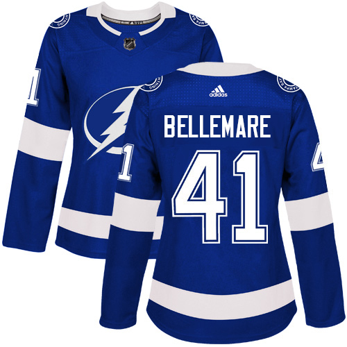 Tampa Bay Lightning #41 Pierre-Edouard Bellemare Blue Women's Home Authentic Stitched Jersey Womens cheap jerseys for sale - CheapJerseys.Shop