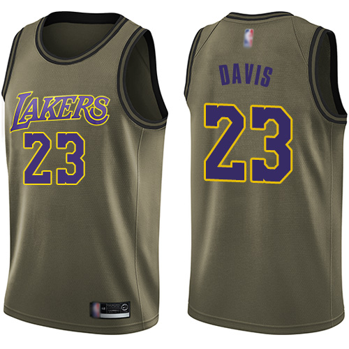 Los Angeles Lakers #23 Anthony Davis Green Youth Swingman Salute to Service Jersey Youth cheap jerseys for sale - CheapJerseys.Shop