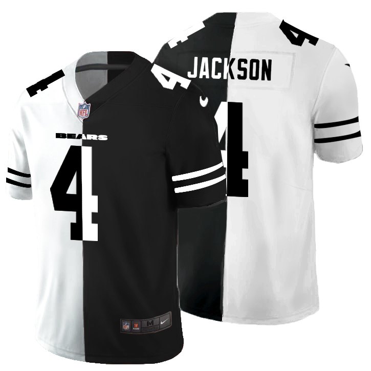 Chicago Bears #4 Eddie Jackson Men's Black V White Peace Split Vapor Untouchable Limited Jersey cheap jerseys for sale - CheapJerseys.Shop