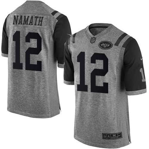 Jets #12 Joe Namath Gray Men's Stitched Limited Gridiron Gray Jersey cheap jerseys for sale - CheapJerseys.Shop