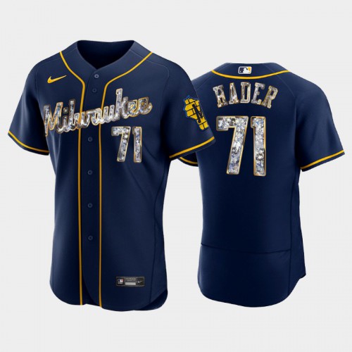 Milwaukee Milwaukee Brewers #71 Josh Hader Men's Diamond Edition Jersey - Navy Men's cheap jerseys for sale - CheapJerseys.Shop