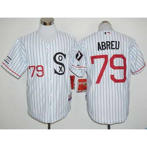 Chicago White Sox #79 Jose Abreu White(Black Strip) Cooperstown Stitched Jersey Men's cheap jerseys for sale - CheapJerseys.Shop