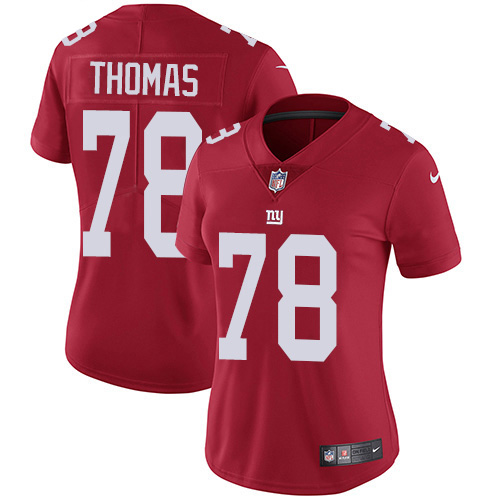 New York Giants #78 Andrew Thomas Red Alternate Women's Stitched Vapor Untouchable Limited Jersey Womens cheap jerseys for sale - CheapJerseys.Shop