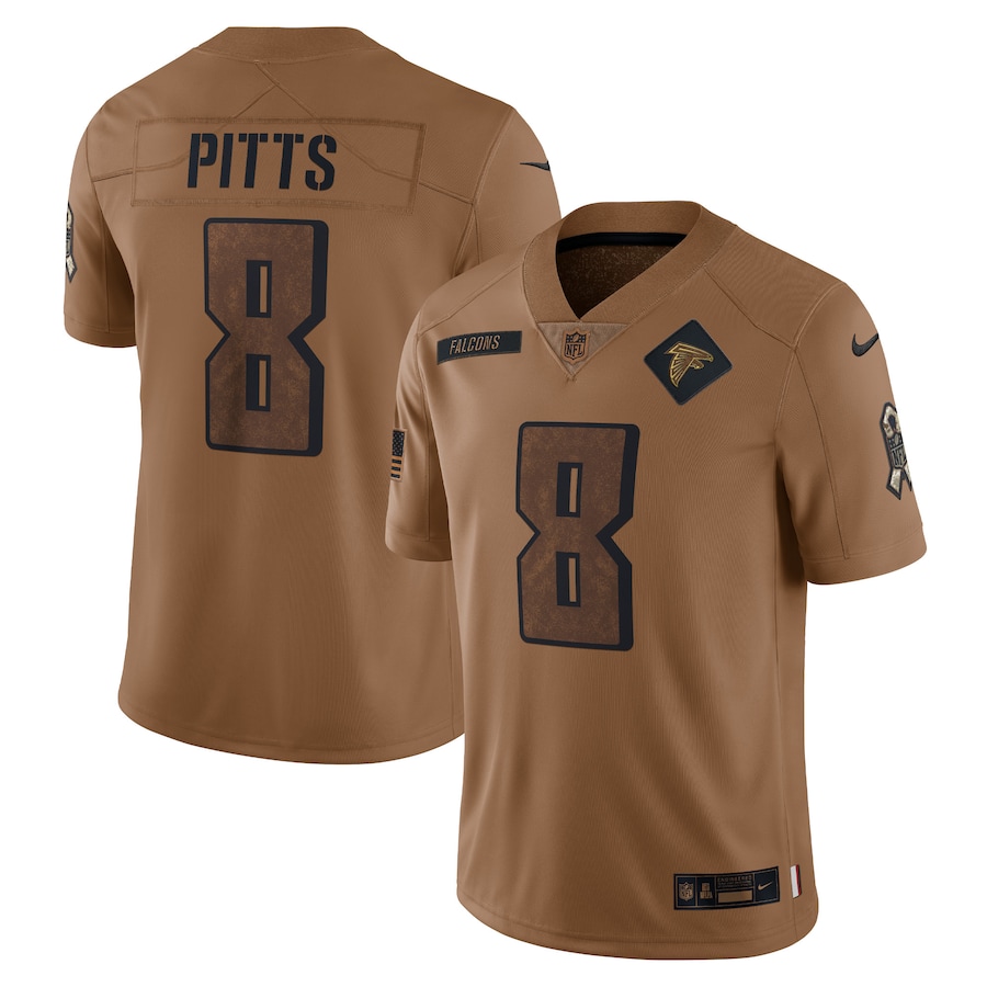 Atlanta Falcons #8 Kyle Pitts 2023 Salute To Service Limited Jersey - Brown cheap jerseys for sale - CheapJerseys.Shop