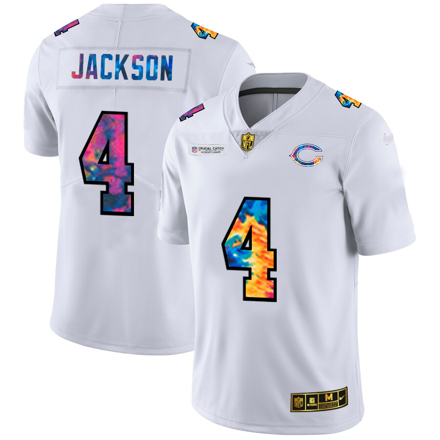 Chicago Bears #4 Eddie Jackson Men's White Multi-Color 2020 Crucial Catch Limited Jersey cheap jerseys for sale - CheapJerseys.Shop