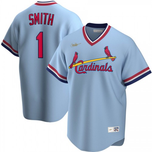 St. Louis St.Louis Cardinals #1 Ozzie Smith Road Cooperstown Collection Player Jersey Light Blue Men's cheap jerseys for sale - CheapJerseys.Shop