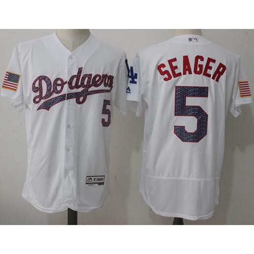 Los Angeles Dodgers #5 Corey Seager White Fashion Stars & Stripes Flexbase Authentic Stitched Jersey Men's cheap jerseys for sale - CheapJerseys.Shop