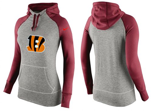 Women's Cincinnati Bengals Performance Hoodie Grey & Red_3 cheap jerseys for sale - CheapJerseys.Shop