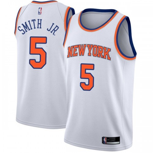 New York Knicks #5 Dennis Smith Jr White Swingman Association Edition Jersey Mens cheap jerseys for sale - CheapJerseys.Shop