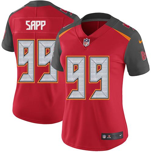 Tampa Bay Buccaneers #99 Warren Sapp Red Team Color Women's Stitched Vapor Untouchable Limited Jersey Womens cheap jerseys for sale - CheapJerseys.Shop