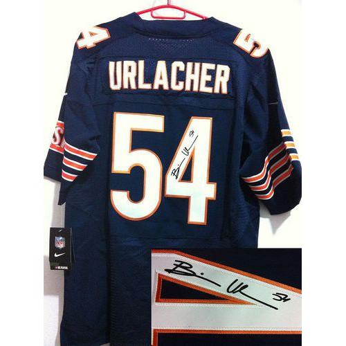Chicago Bears #54 Brian Urlacher Navy Blue Team Color Men's Stitched Elite Autographed Jersey Men's cheap jerseys for sale - CheapJerseys.Shop
