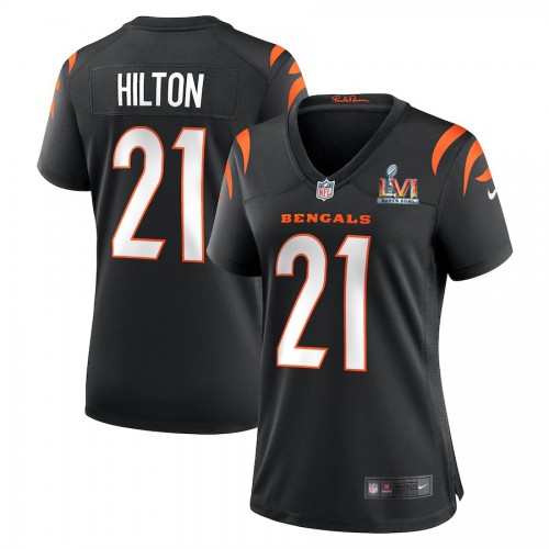 Cincinnati Cincinnati Bengals #21 Mike Hilton White Super Bowl LVI Patch Women's Game Jersey Womens cheap jerseys for sale - CheapJerseys.Shop