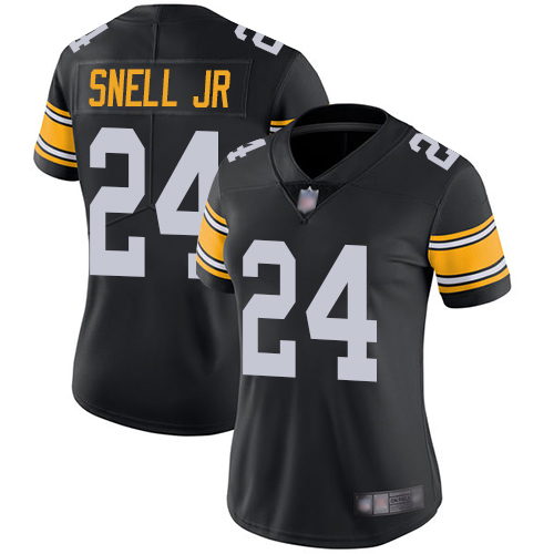 Pittsburgh Steelers #24 Benny Snell Jr. Black Alternate Women's Stitched Vapor Untouchable Limited Jersey Womens cheap jerseys for sale - CheapJerseys.Shop