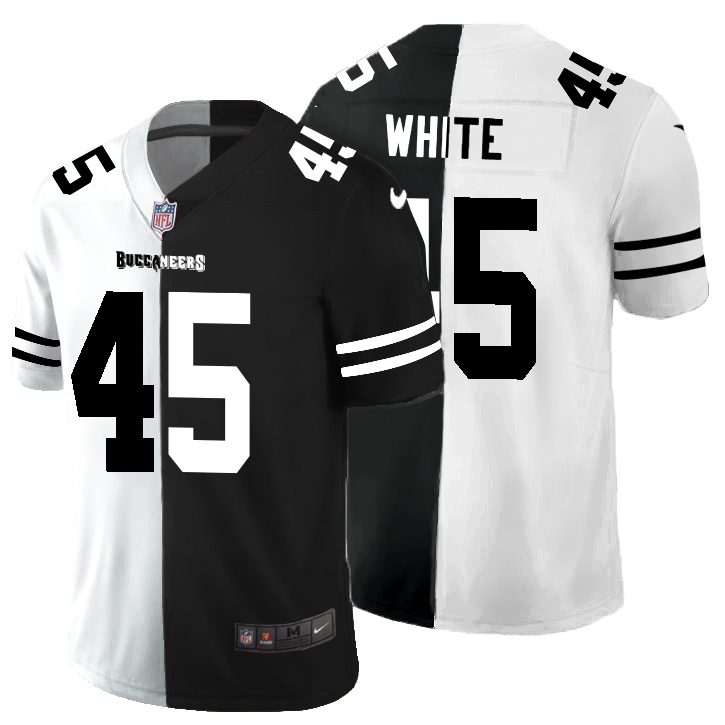 Tampa Bay Buccaneers #45 Devin White Men's Black V White Peace Split Vapor Untouchable Limited Jersey cheap jerseys for sale - CheapJerseys.Shop