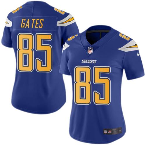 Los Angeles Chargers #85 Antonio Gates Electric Blue Women's Stitched Limited Rush Jersey Womens cheap jerseys for sale - CheapJerseys.Shop