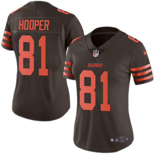 Cleveland Browns #81 Austin Hooper Brown Women's Stitched Limited Rush Jersey Womens cheap jerseys for sale - CheapJerseys.Shop