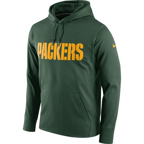 Men's Green Bay Packers Green Circuit Wordmark Essential Performance Pullover Hoodie cheap jerseys for sale - CheapJerseys.Shop