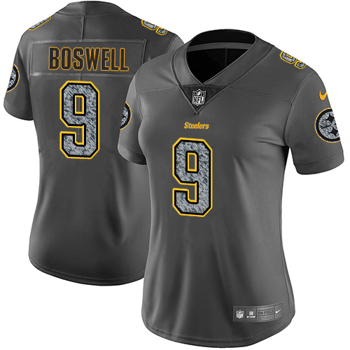 Pittsburgh Steelers #9 Chris Boswell Gray Static Women's Stitched Vapor Untouchable Limited Jersey Womens cheap jerseys for sale - CheapJerseys.Shop