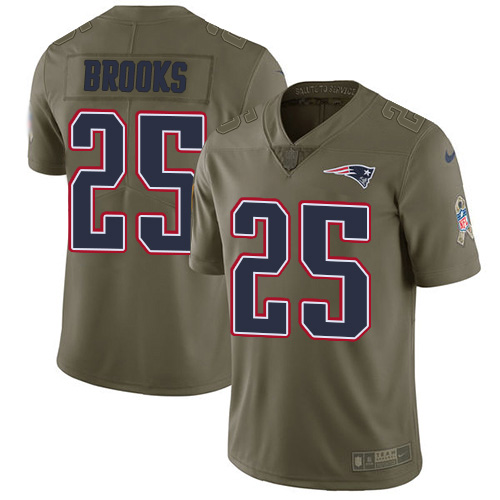 New England Patriots #25 Terrence Brooks Olive Youth Stitched Limited 2017 Salute to Service Jersey Youth cheap jerseys for sale - CheapJerseys.Shop
